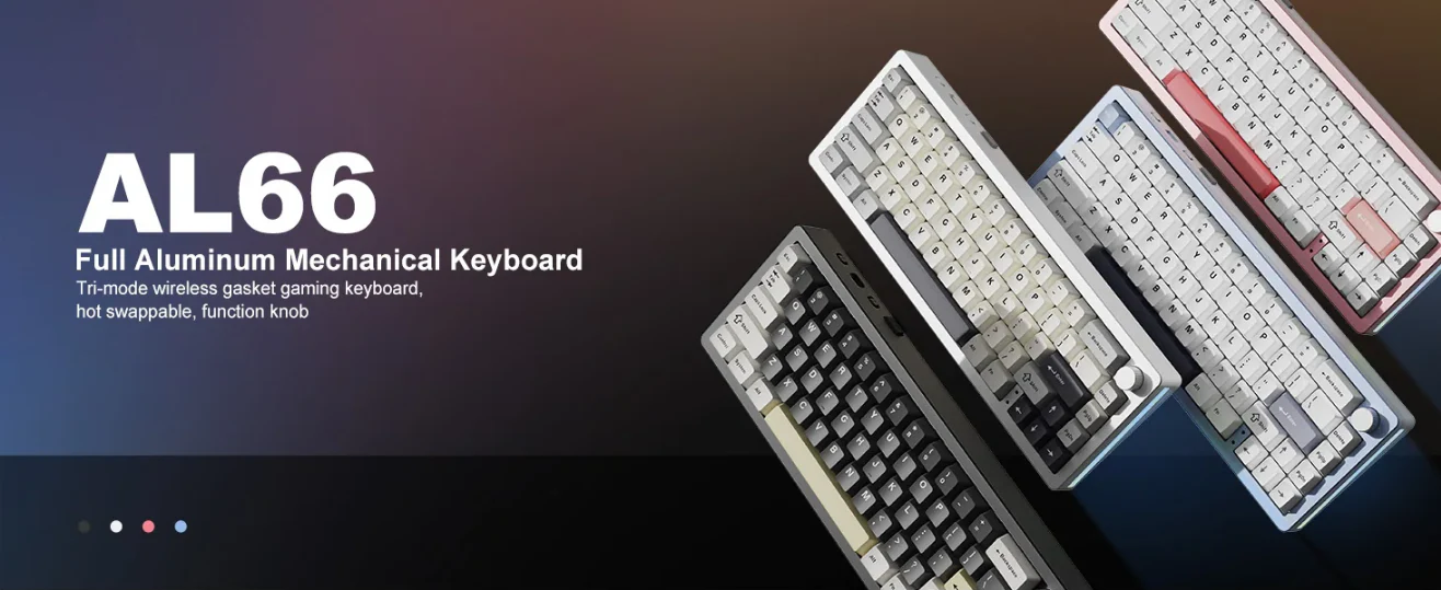 Yunzii AL66 Knob CNC Aluminium Wireless Mechanical Keyboard